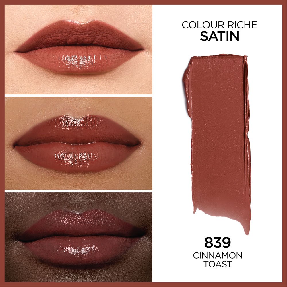 Loreal Cosmetics Lip Colour Riche Satin Lipstick 839 Cinnamon Toast 071249045657 AV77